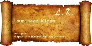 Laurinecz Kinga névjegykártya